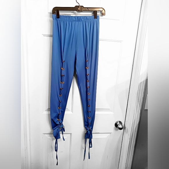 Teal Blue Drawstring Pants by SJL Apparel Size L/ XL - Picture 2 of 4